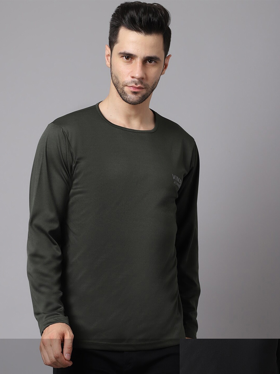 

VIMAL JONNEY Men Olive Green 2 T-shirt