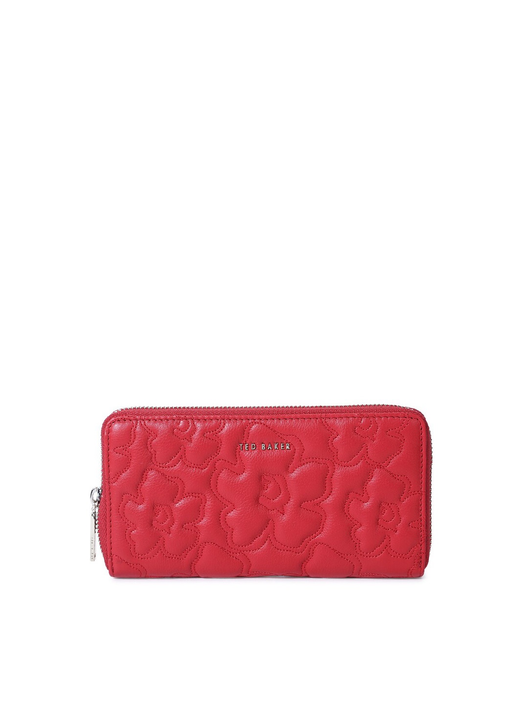 

Ted Baker Women Red Leather Zip Around Wallet with Passport Holder