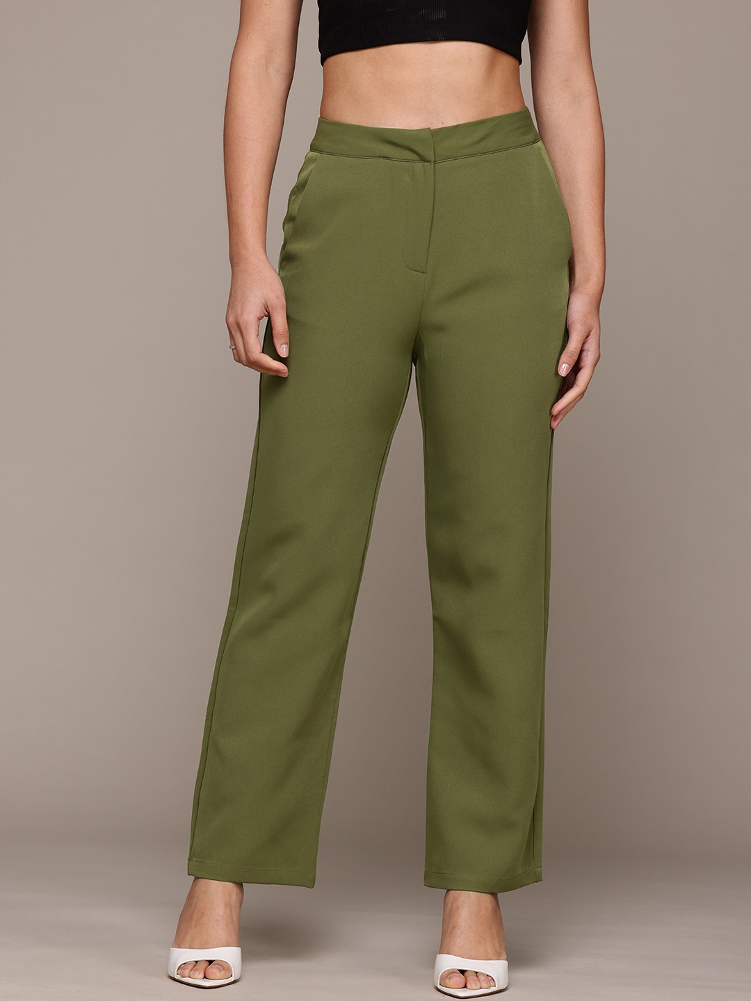 

Ritu Kumar Relaxed Straight Leg Trousers, Green