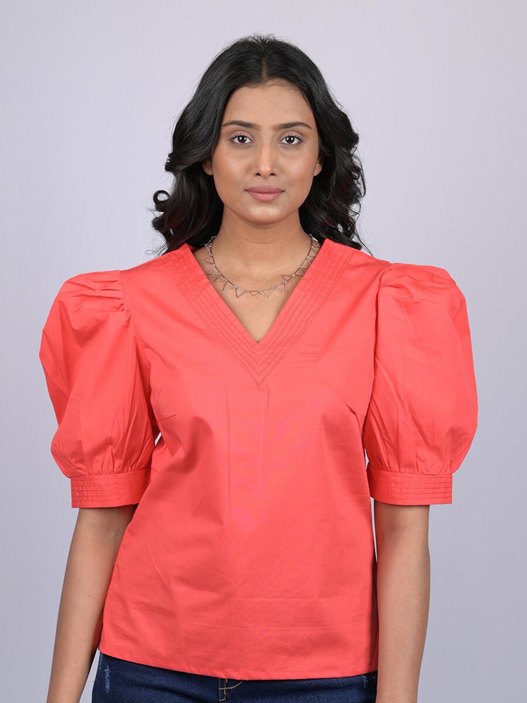 

OWO THE LABEL Women Red Solid Top