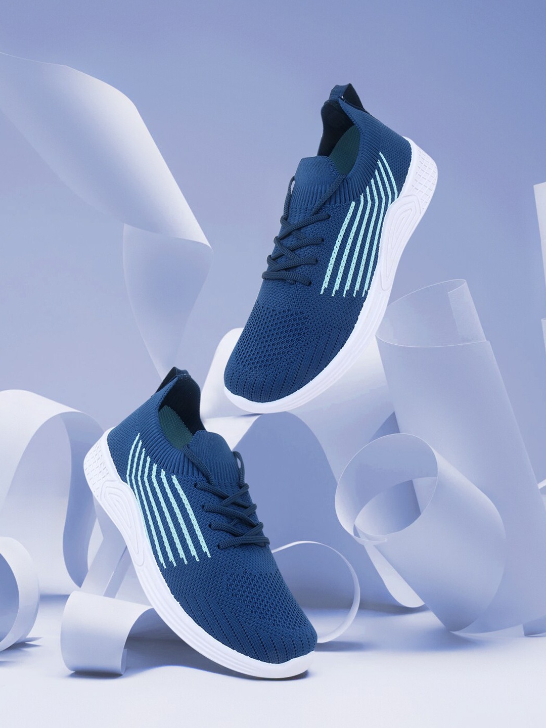 

Champs Women Blue Striped Mesh Sneakers