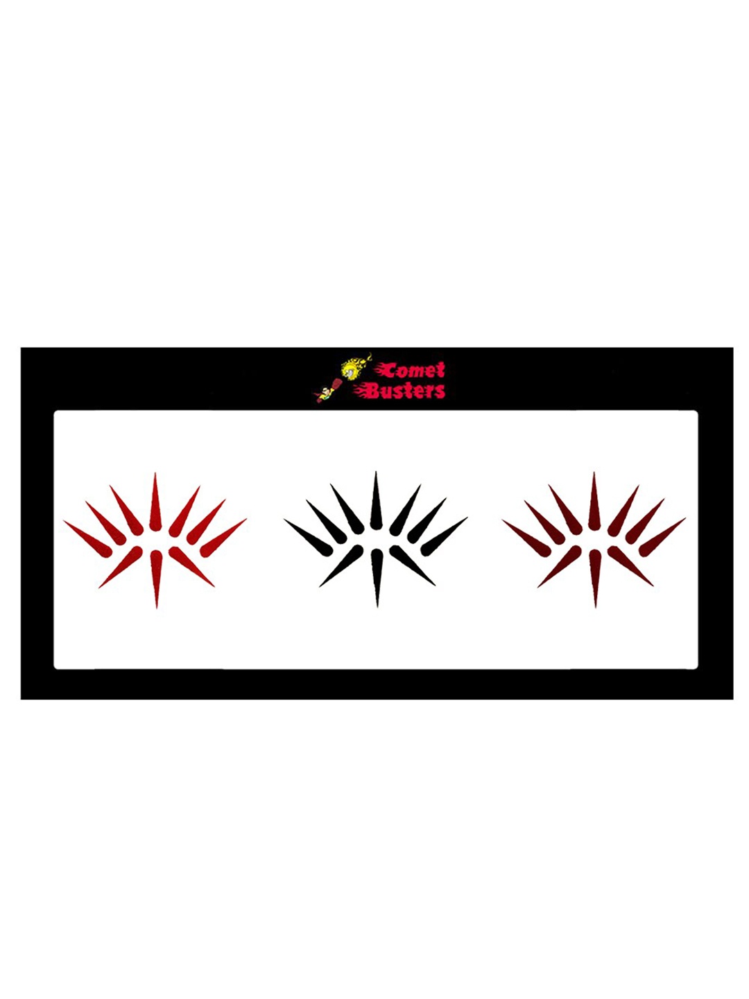 

Comet Busters 30 Pcs Reusable Designer Bindis - Red & Black