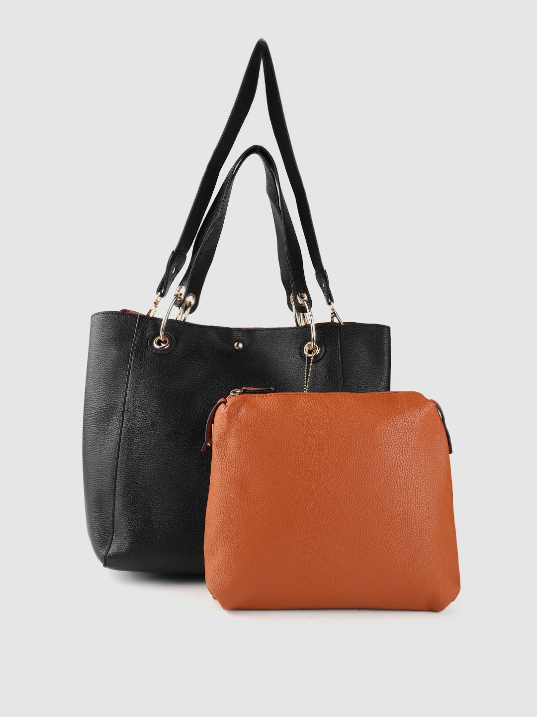 

Sugarush Black Solid Shoulder Bag with Pouch