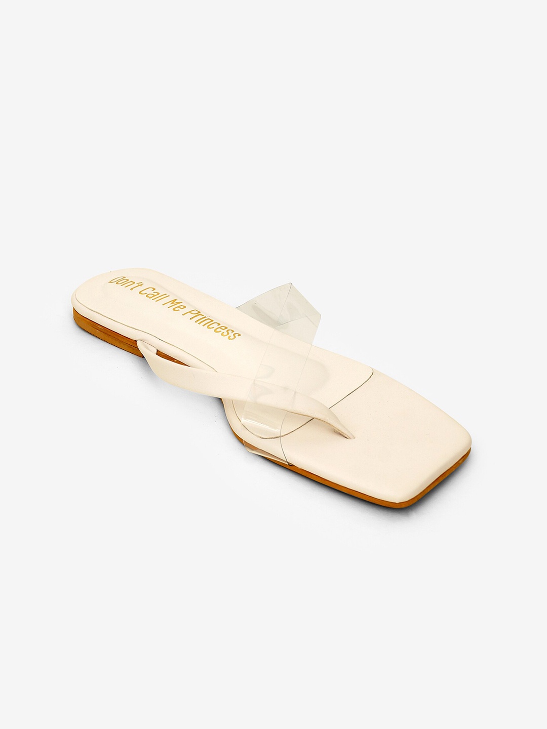 

Don't Call Me Princess Women White Open Toe Flats with Bows
