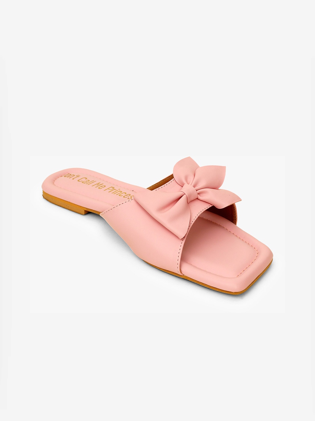 

Don't Call Me Princess Women Pink Open Toe Flats with Bows