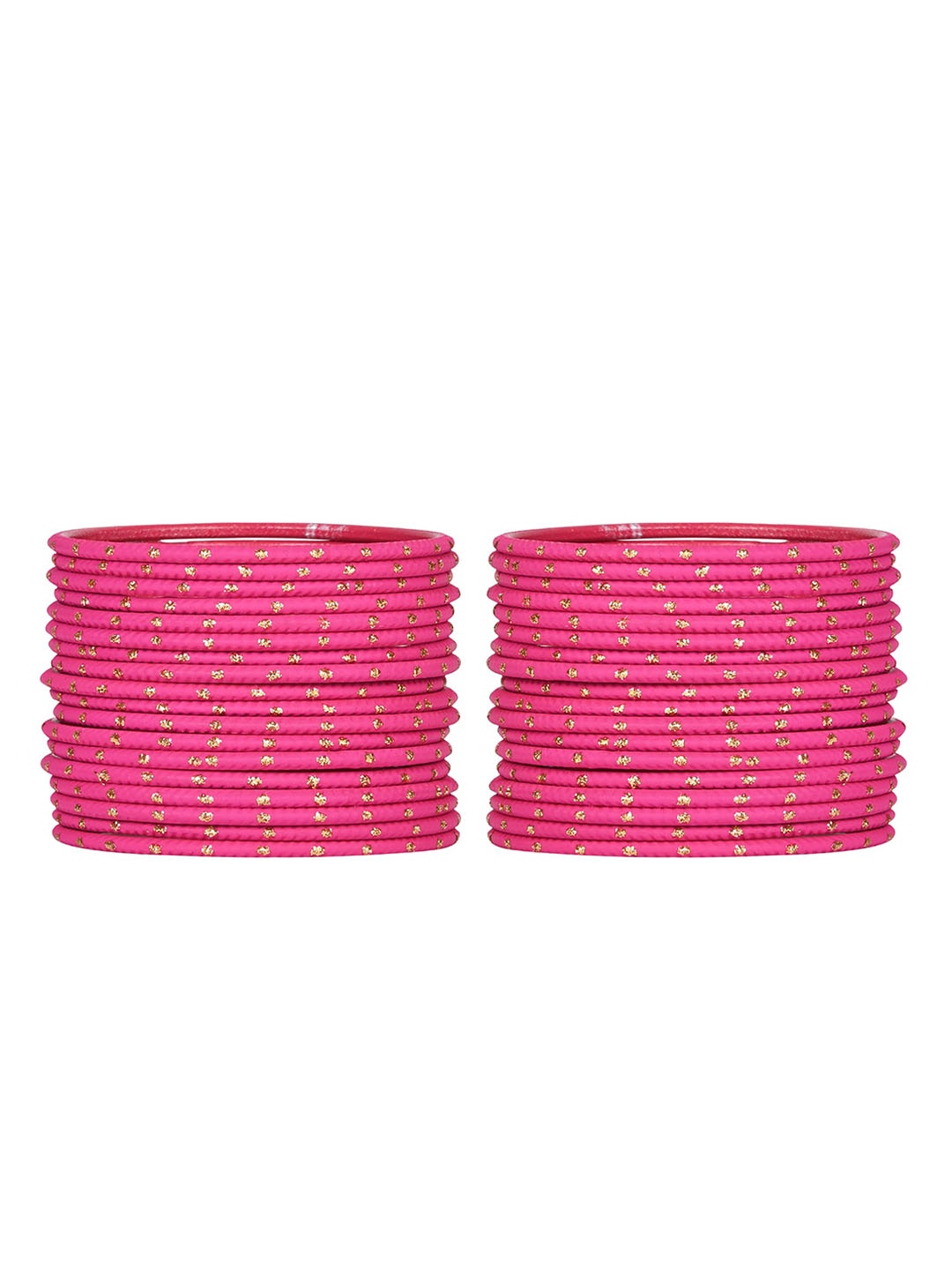 

Arendelle Girls Set Of 48 Pink Solid Metal Bangles