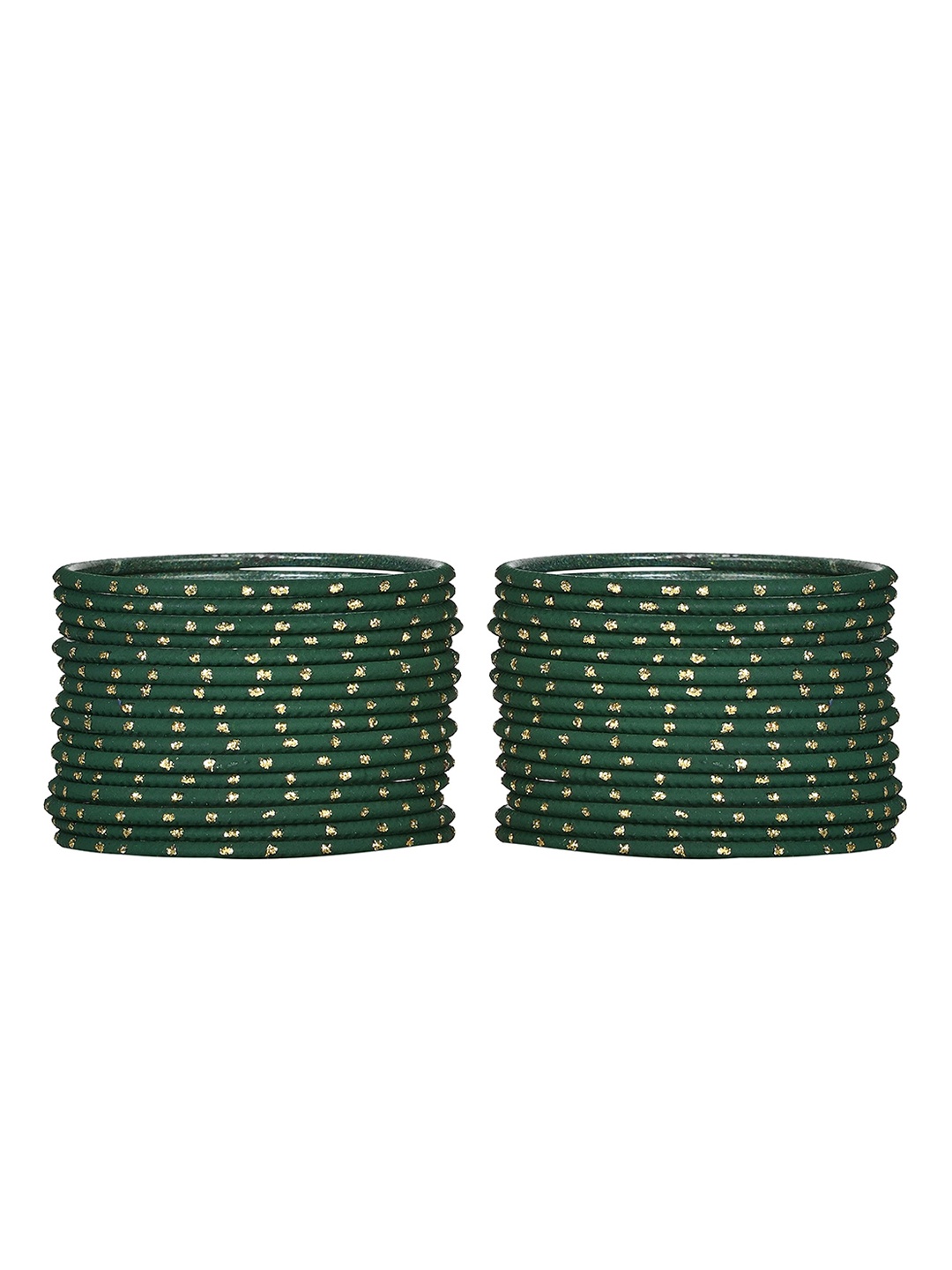 

Arendelle Girls Set Of 36 Green Metal Bangles