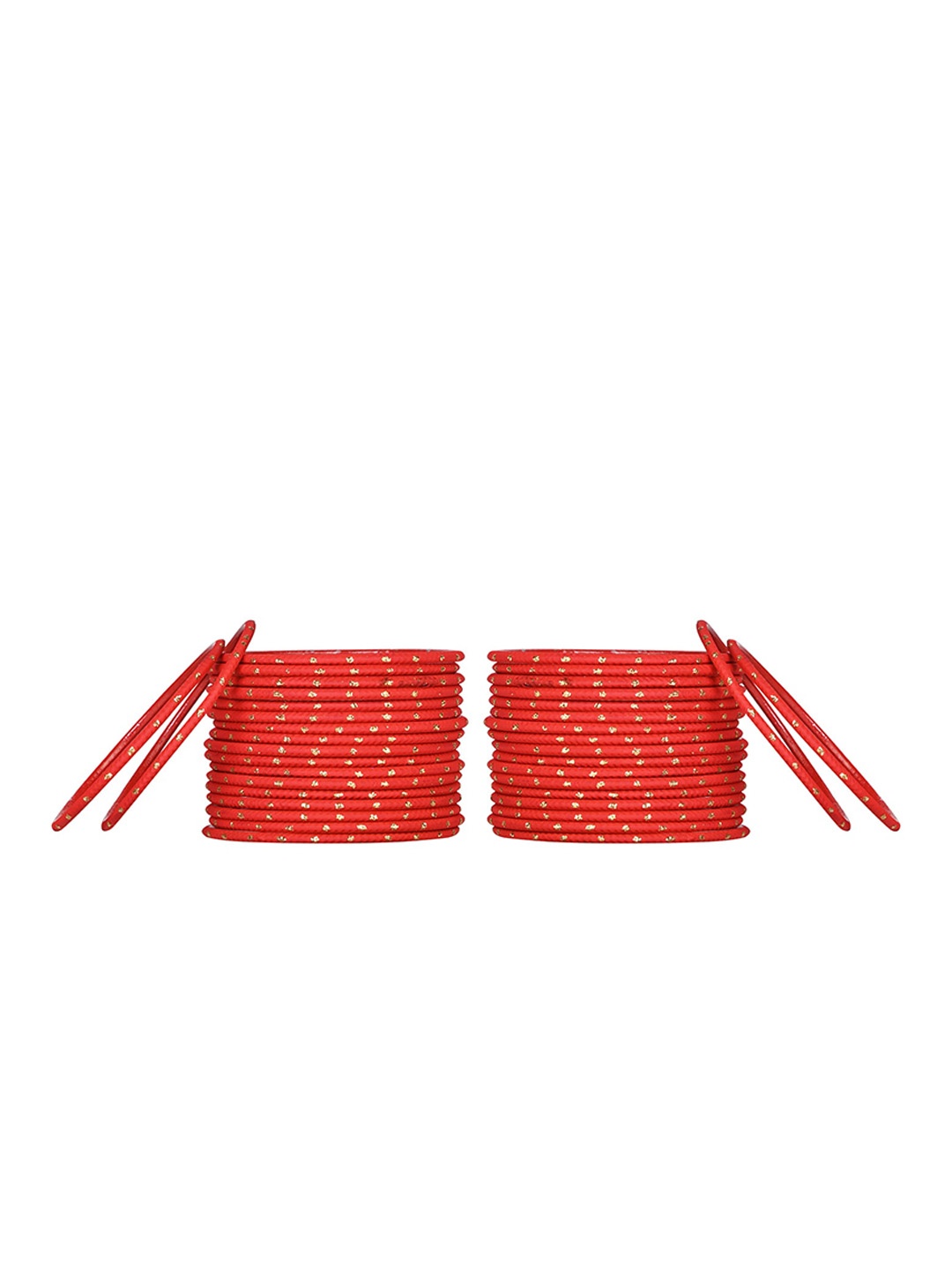 

Arendelle Girls Set Of 48 Red Solid Metal Bangles