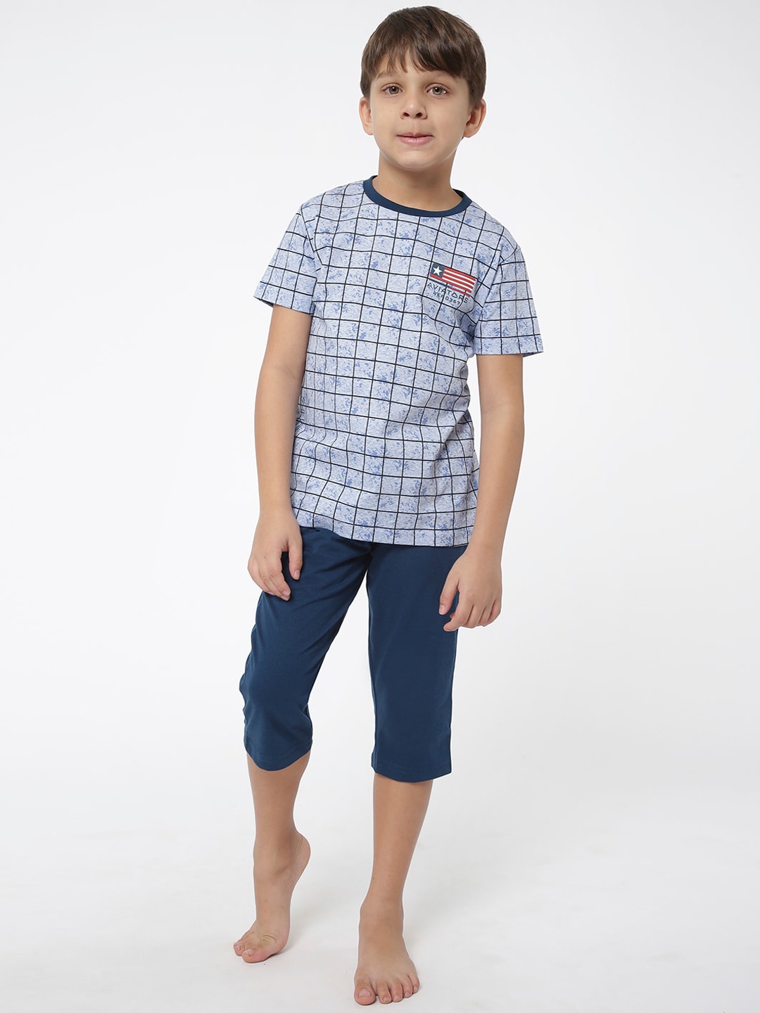 

Sweet Dreams Boys Blue Checked Night suit