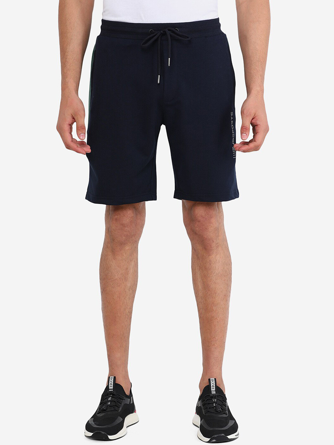 

JADE BLUE Men Blue Solid Cotton Shorts