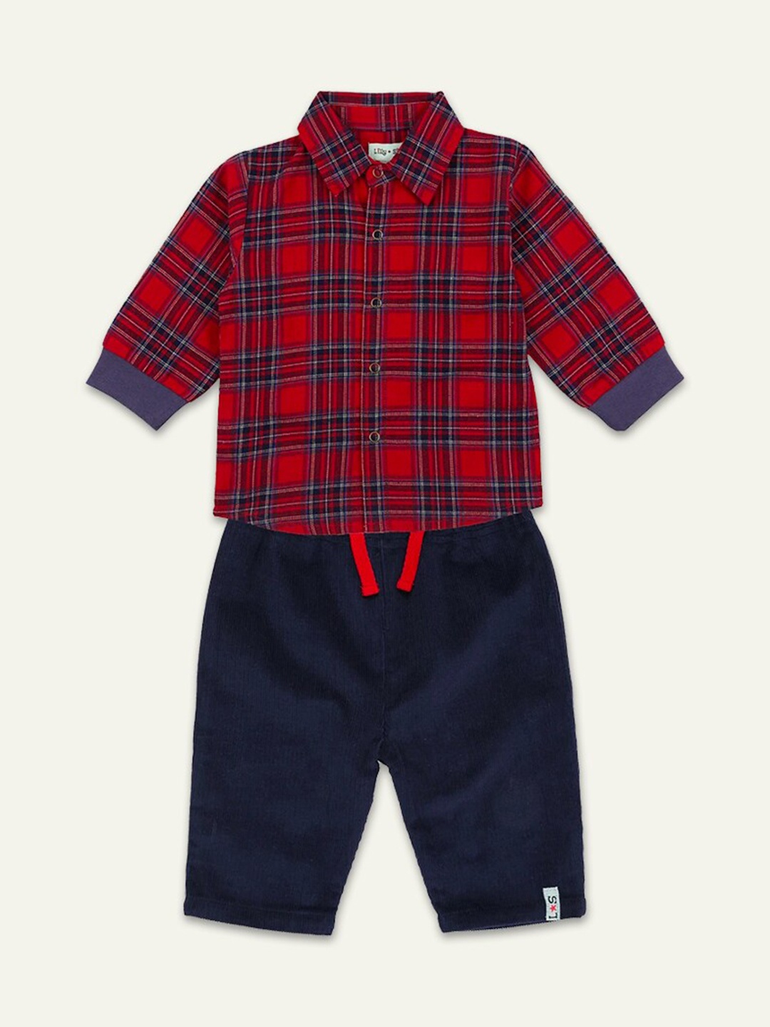 

Lilly and Sid Boys Red & Blue Checked Shirt with Trousers