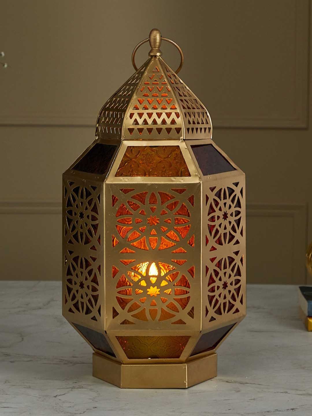 

Home Centre Gold-Toned Textured Candle Holder