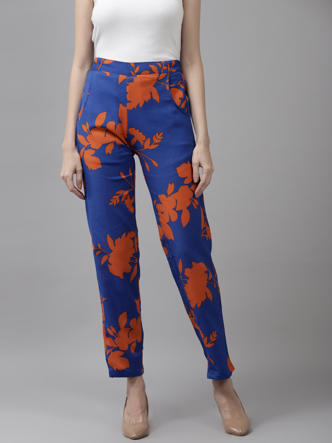 

Aarika Women Blue Floral Track Pant