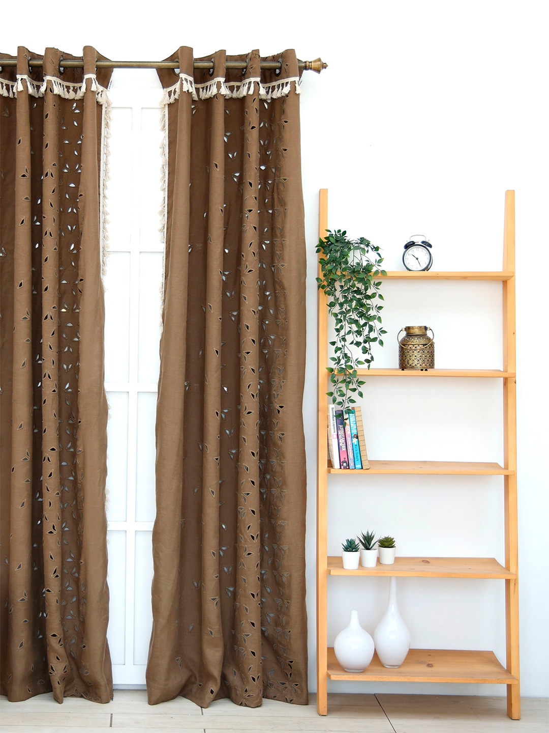 

Ariana Beige Embroidered Sheer Door Curtain