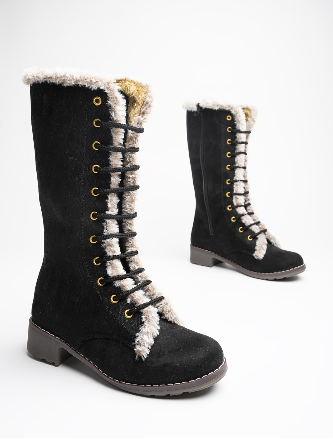

Shoetopia Women Black Solid Boots