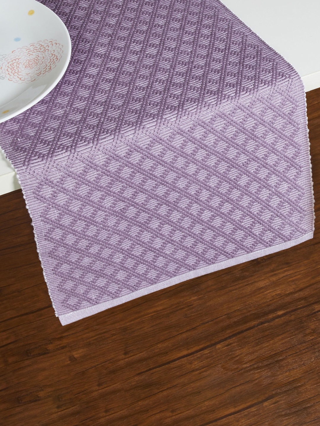 

Home Centre Purple Woven Design Cotton Table Runners