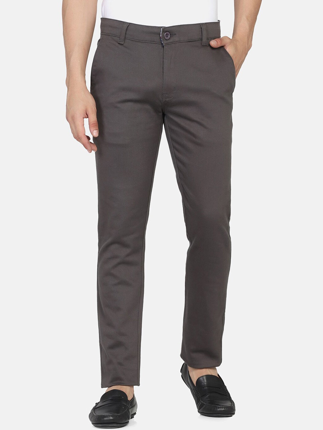 

TAHVO Men Grey Comfort Formal Trousers