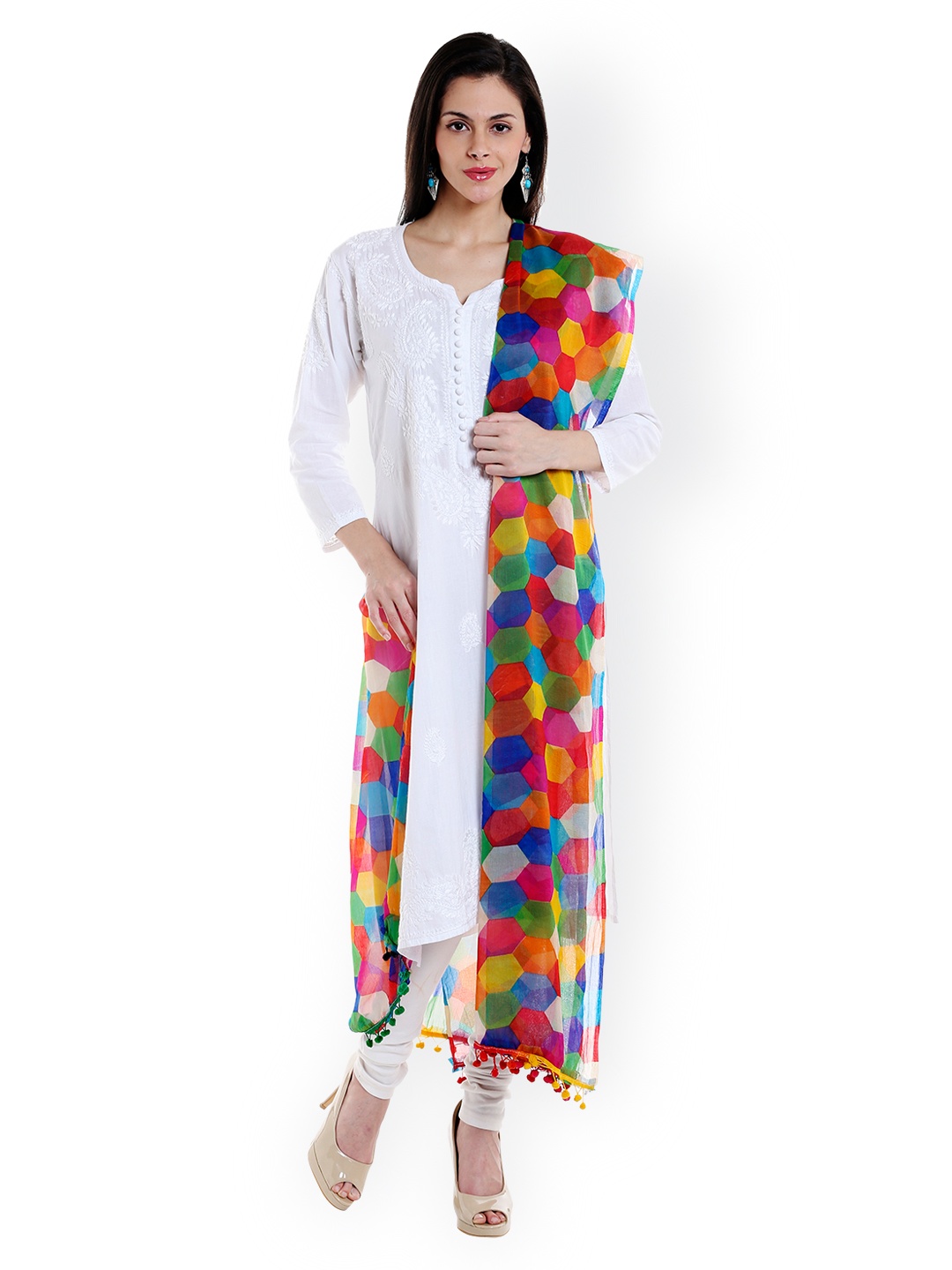 

Dupatta Bazaar Multicoloured Block Print Dupatta, Multi