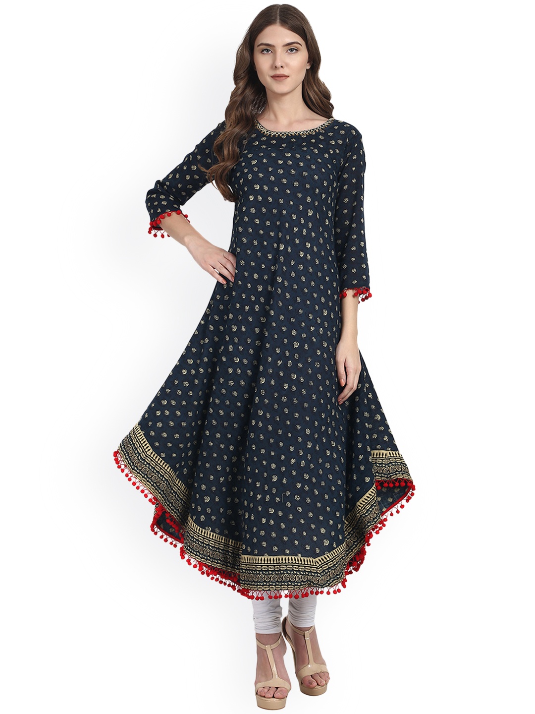 

Nayo Women Blue Printed Anarkali Kurta