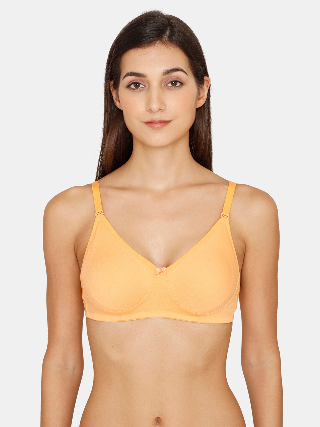 

Zivame Orange Non Wired Non Padded Transparent Back T-Shirt Bra