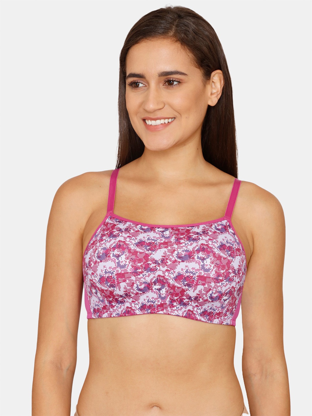 

Zivame Purple & Pink Abstract Bra Lightly Padded