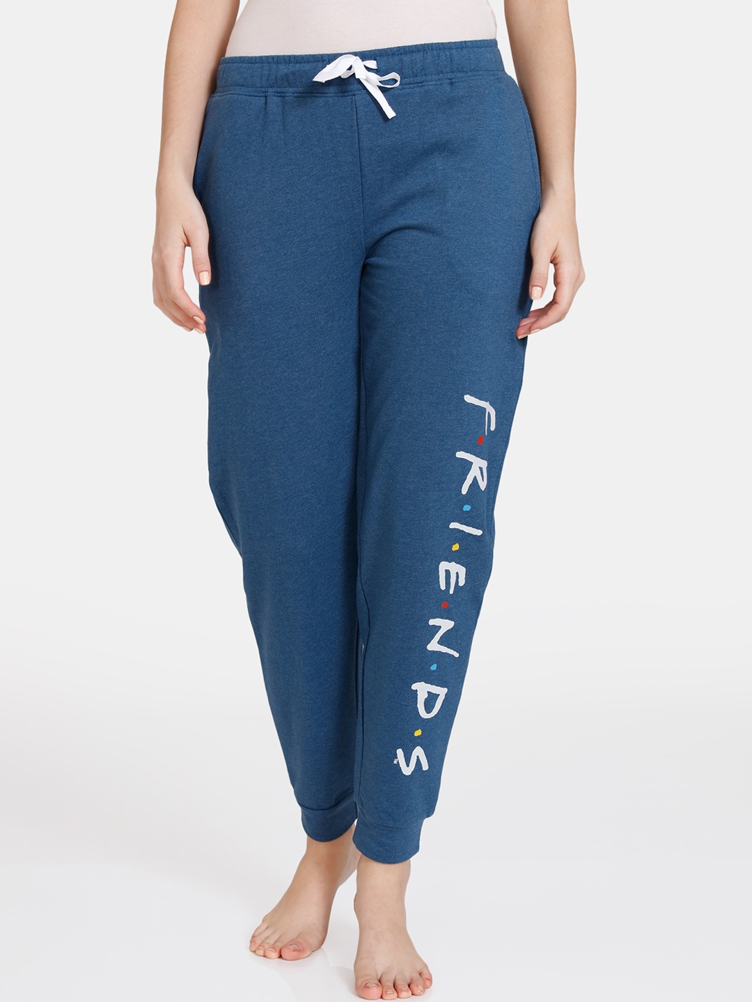 

Zivame Women Blue Solid Joggers Lounge Pants