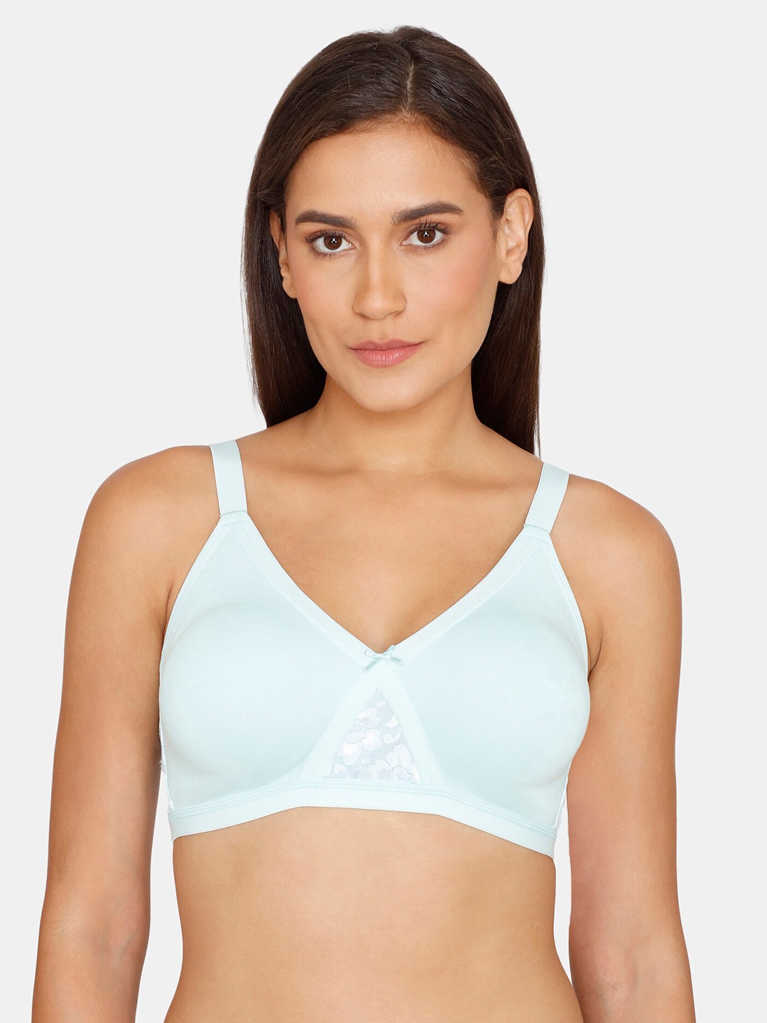 

Zivame Blue Solid Non Padded Non Wired Cotton Bra