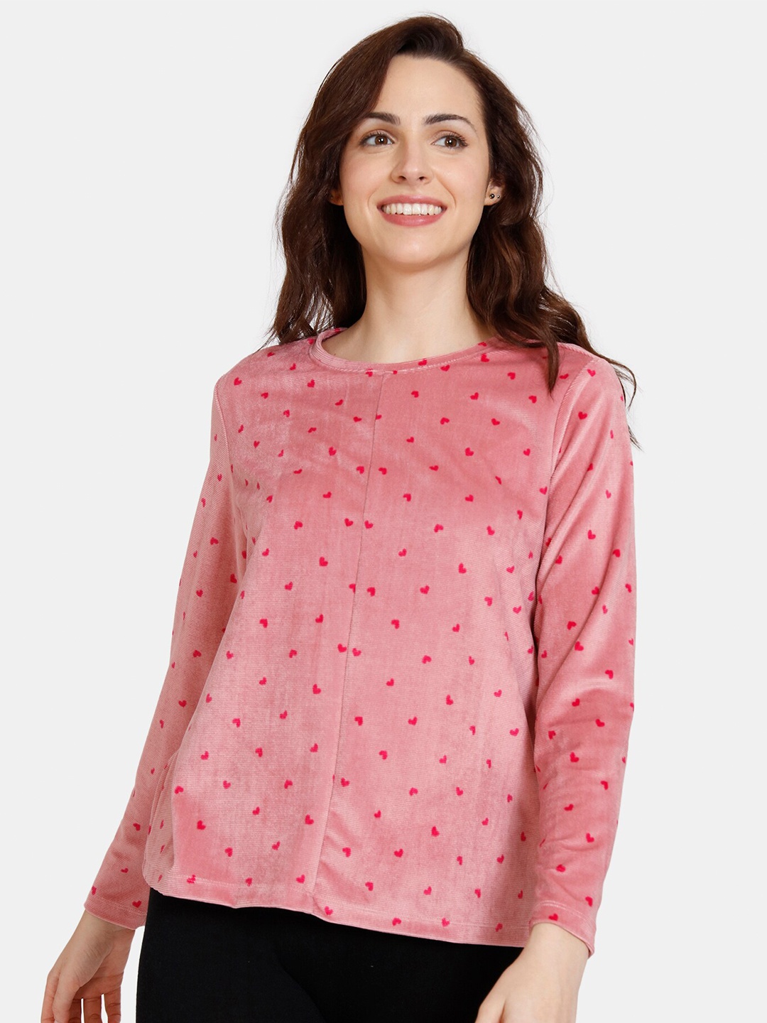 

Zivame Women Red Geometric Print Top