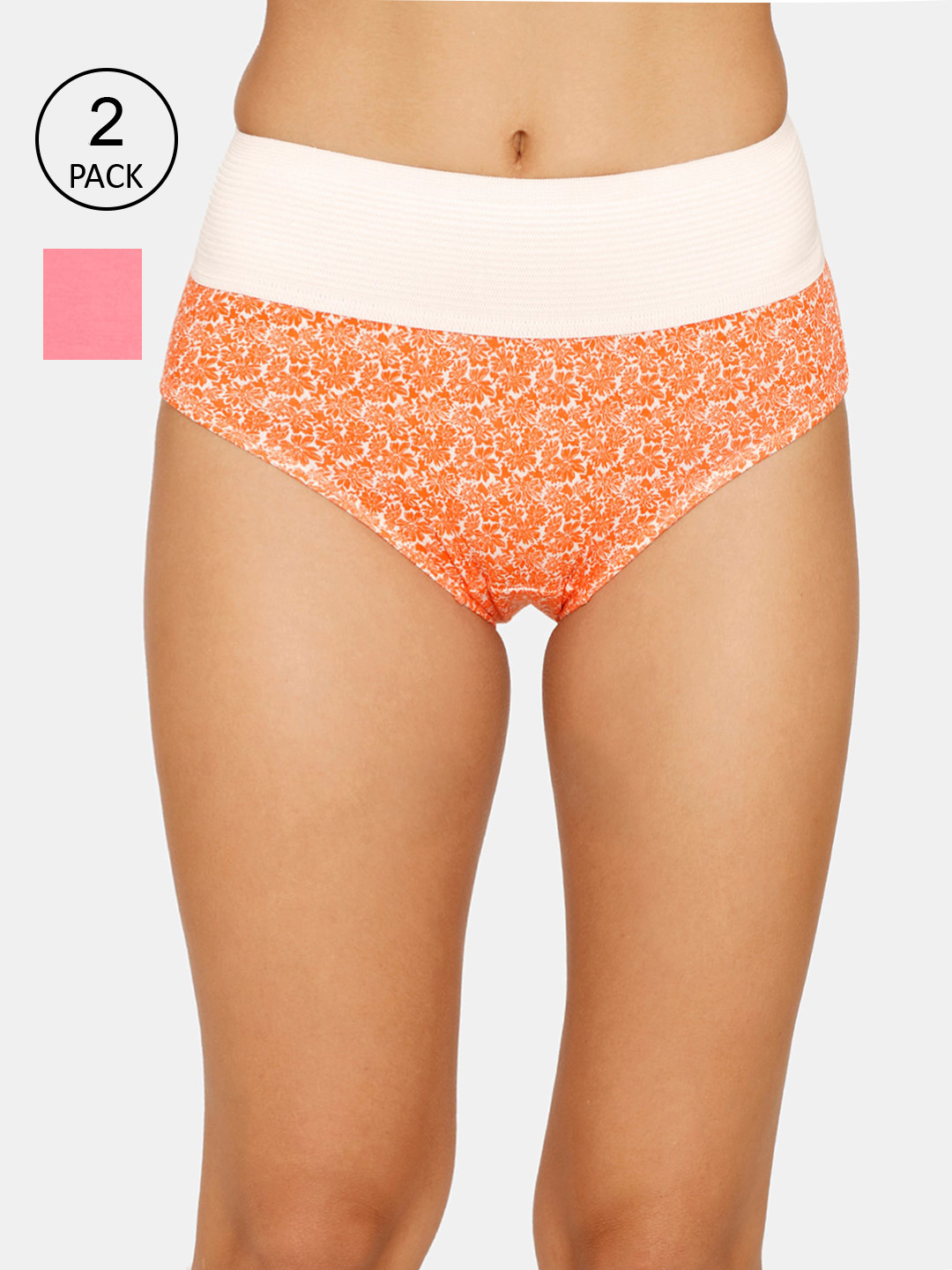 

Zivame Women Pack Of 2 Hipster Briefs ZI2694FASHZORNG, Pink