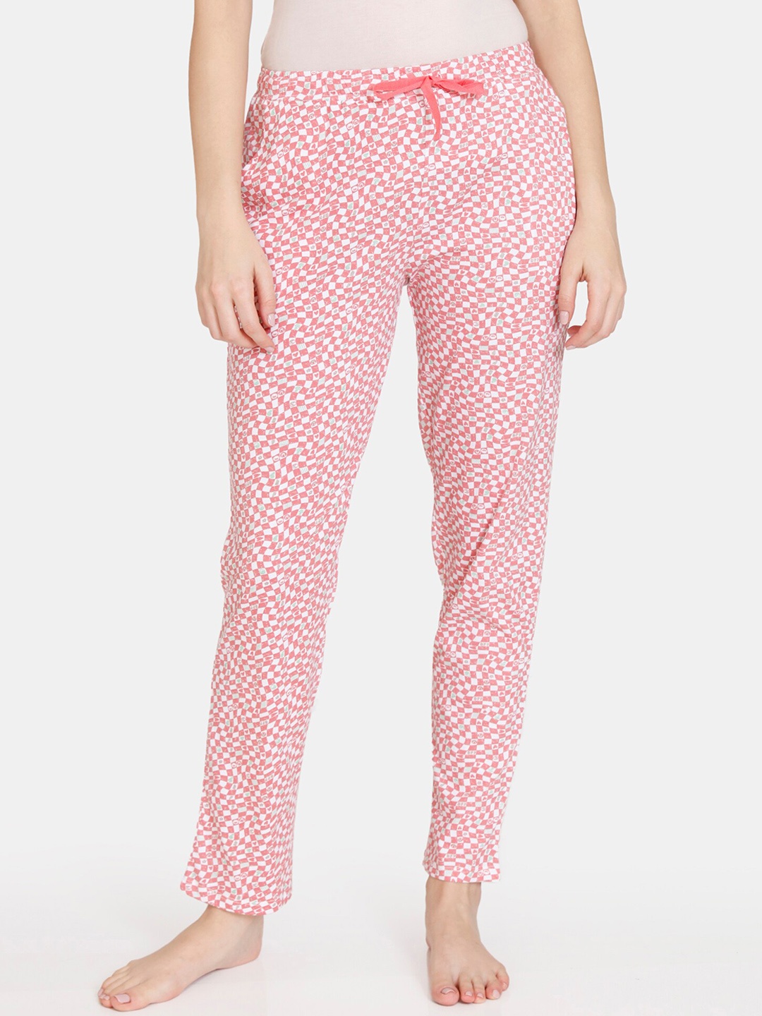 

Zivame Women Printed Pure Cotton Lounge Pants, Pink