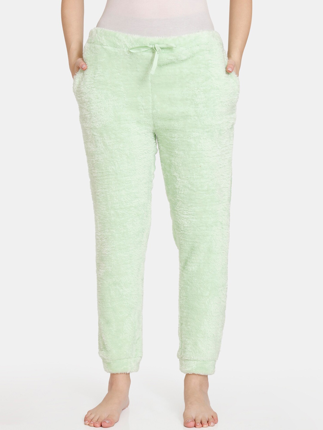 

Zivame Women Green Solid Lounge Pants