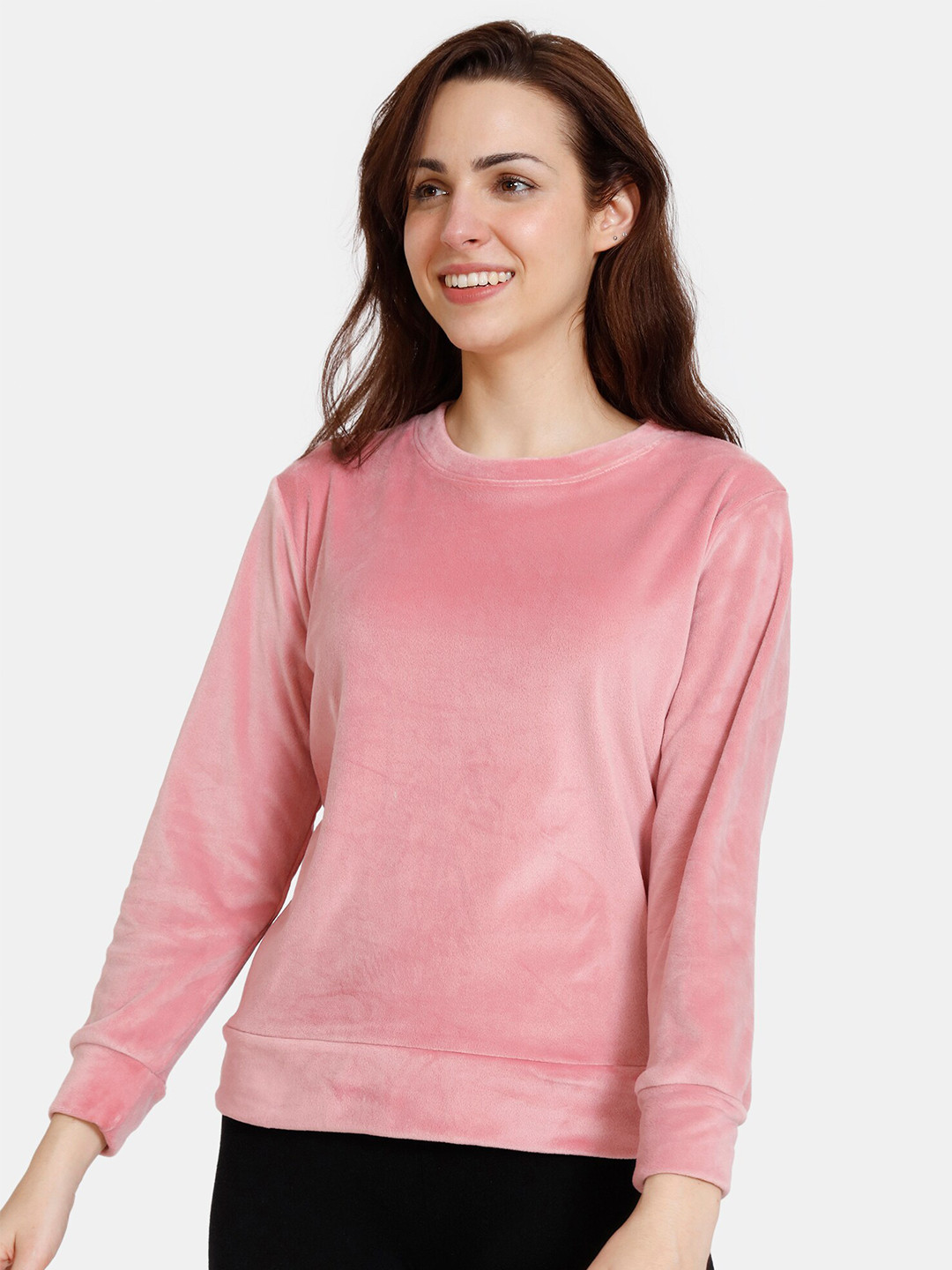 

Zivame Women Pink Solid Sweatshirt