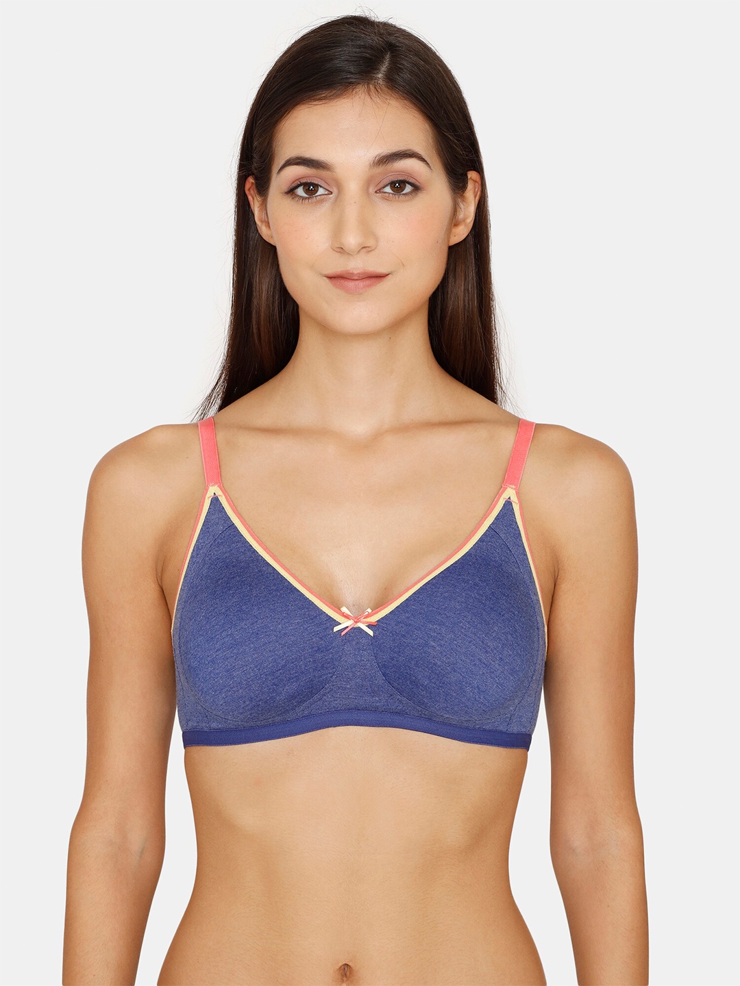 

Zivame Blue & Yellow Non Padded T-shirt Bra ZI11BJFASH0BLUE-