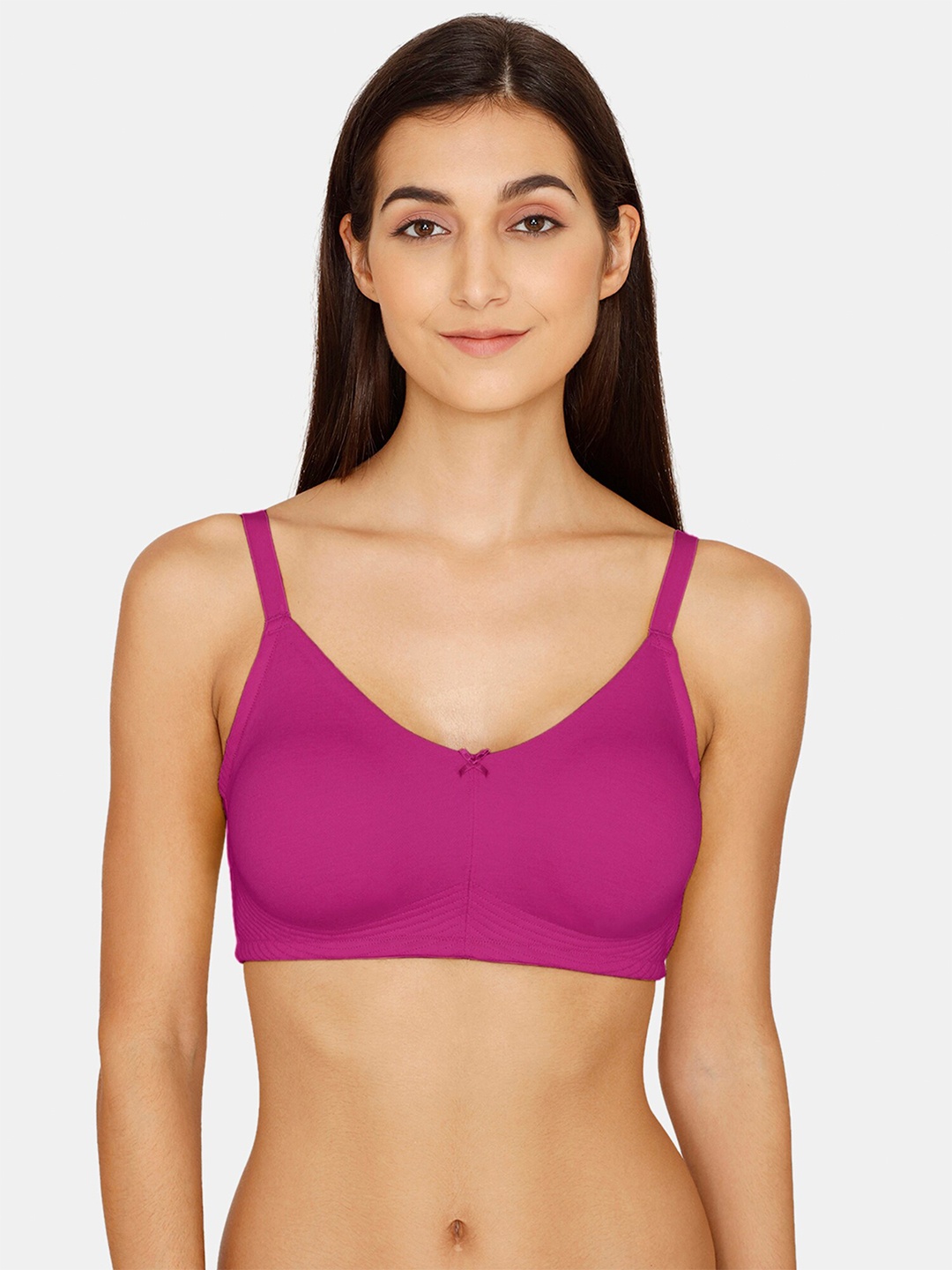 

Zivame Women Purple Solid Non-Wired Lightly Padded Bra