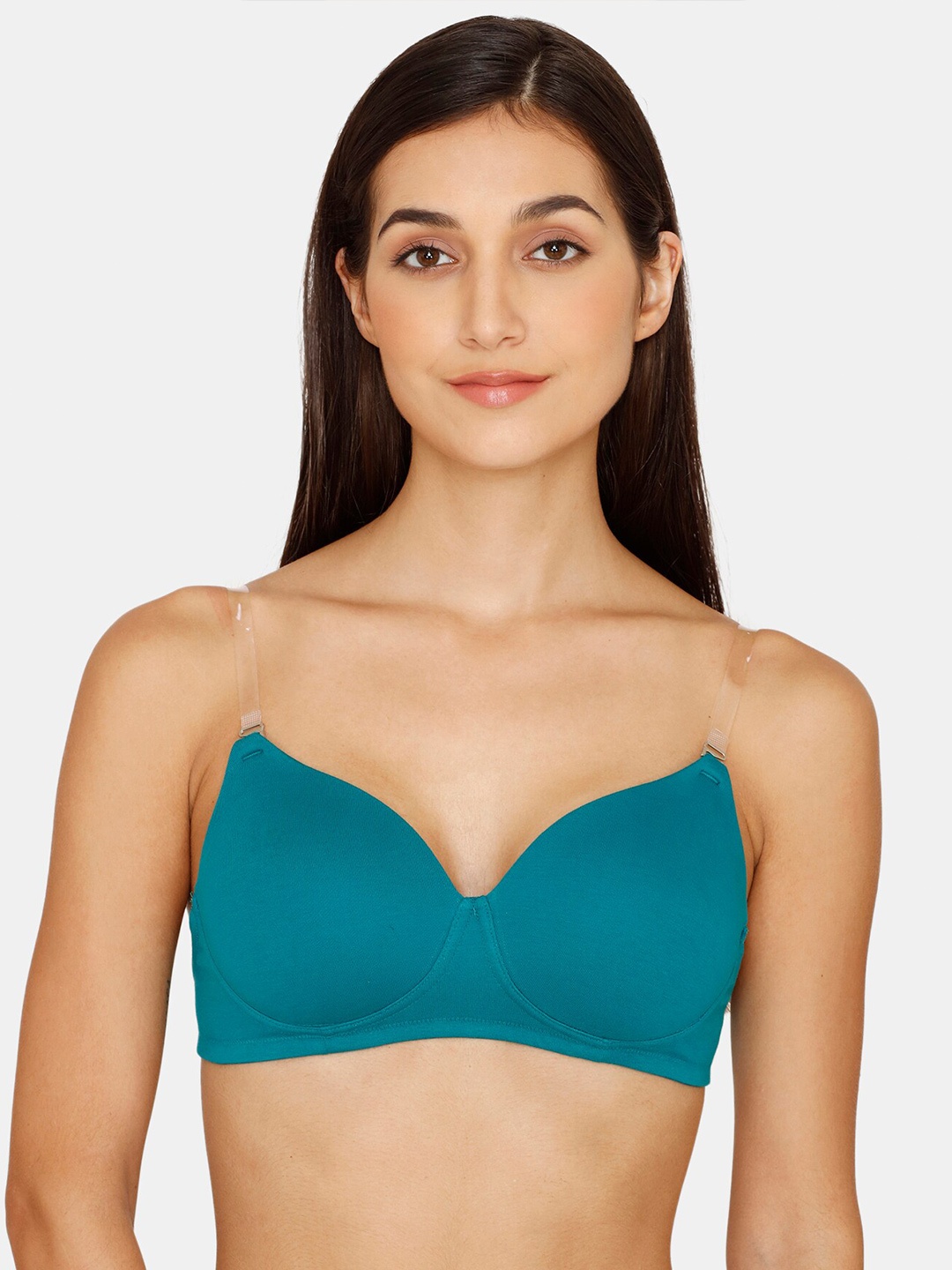 

Zivame Blue Lightly Padded Transparent Back T-shirt Bra ZI10ISCOREPBLUE