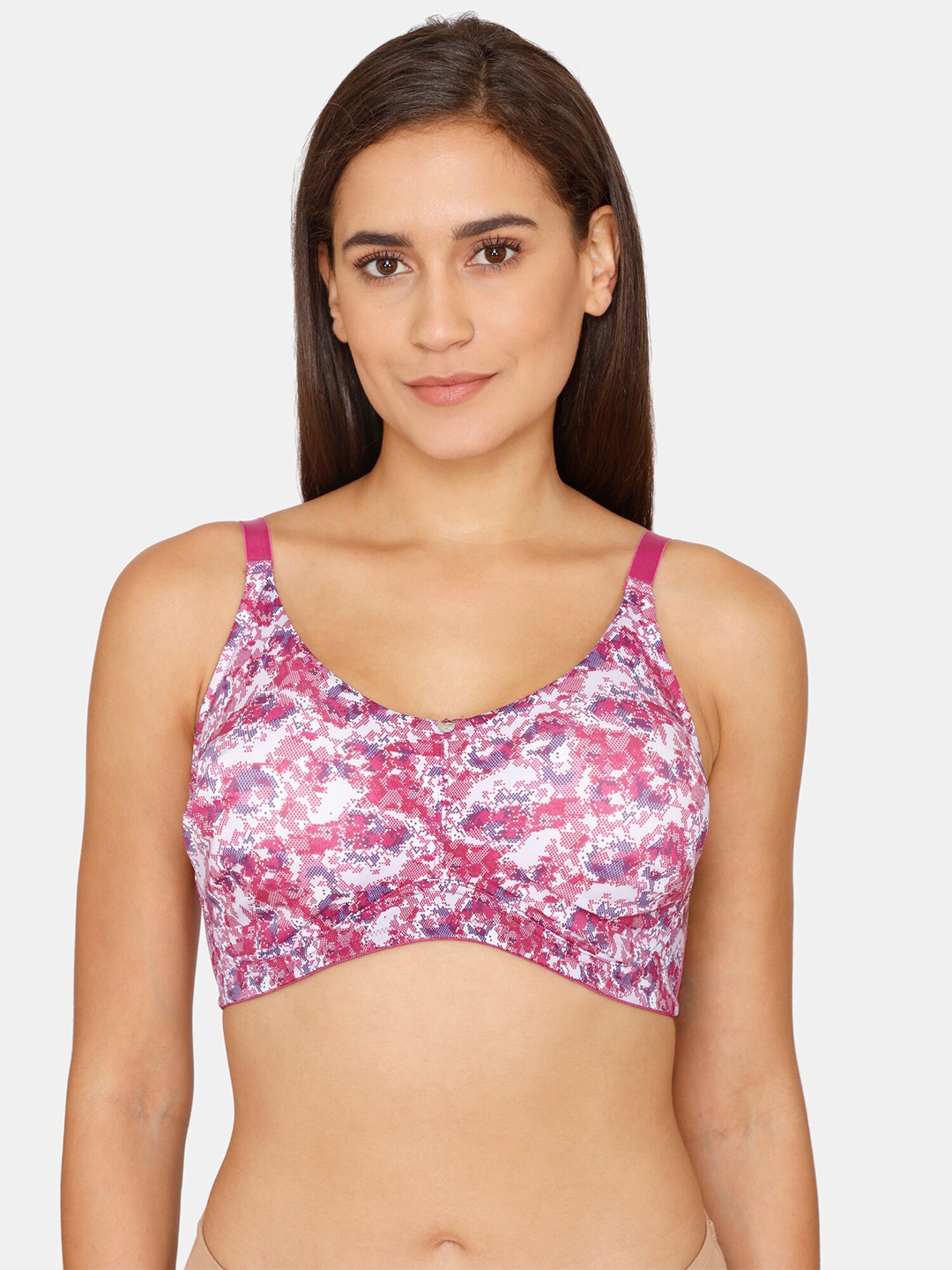 

Zivame Women Purple & White Abstract Underwired Bra