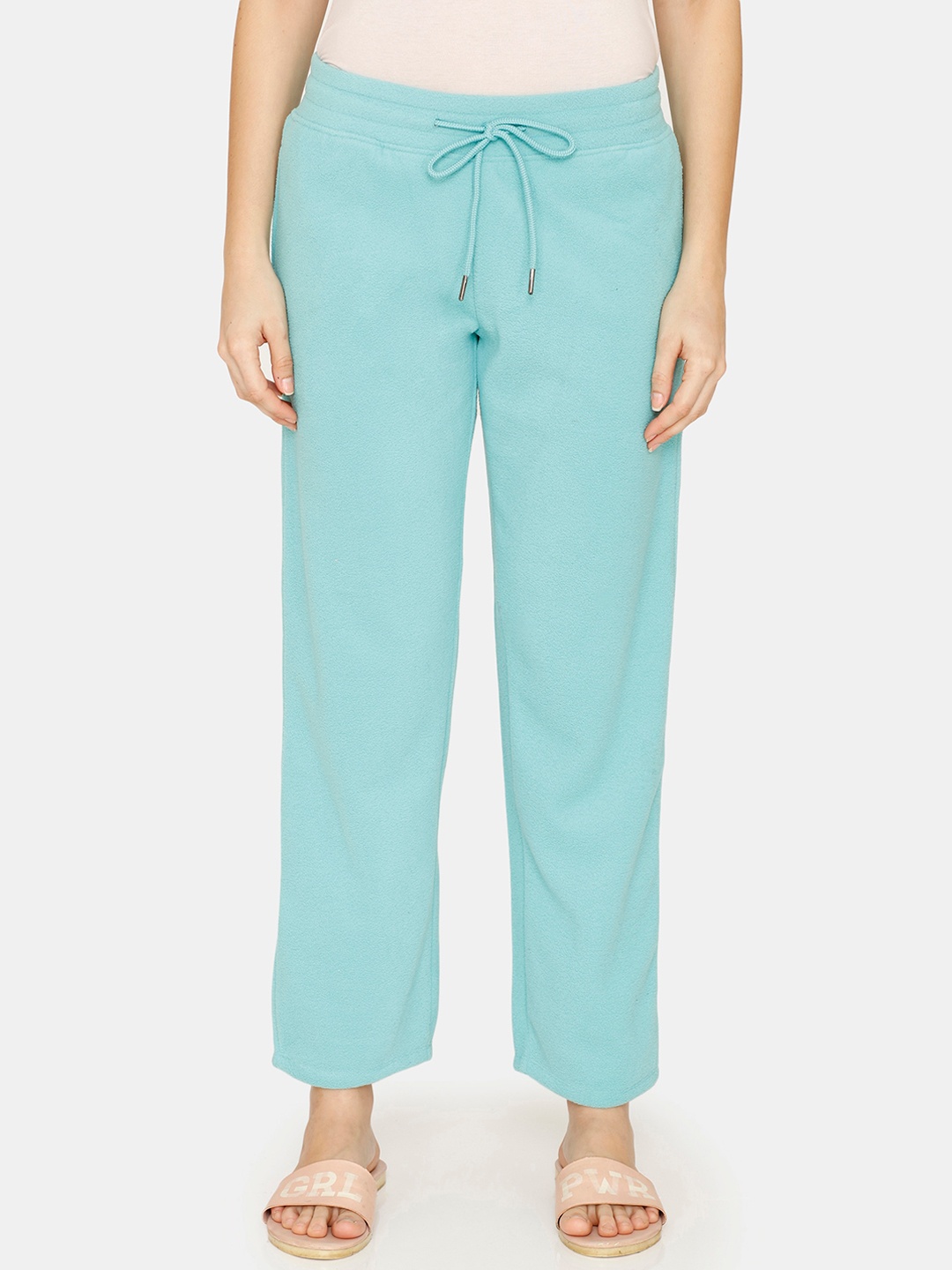 

Zivame Women Blue Solid Straight-fit Lounge Pant