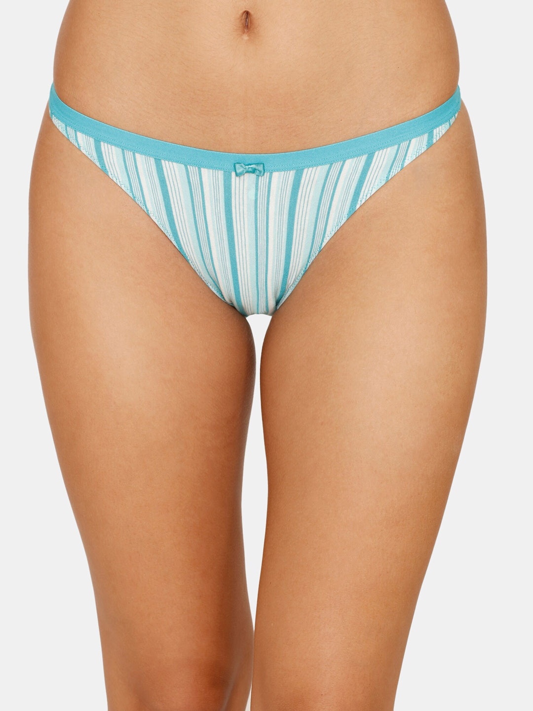 

Zivame Women Blue & White Striped Bikini Briefs