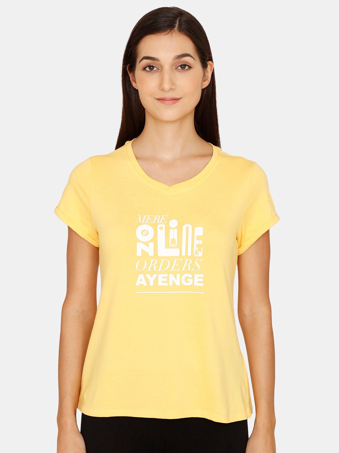 

Zivame Women Yellow Printed Top