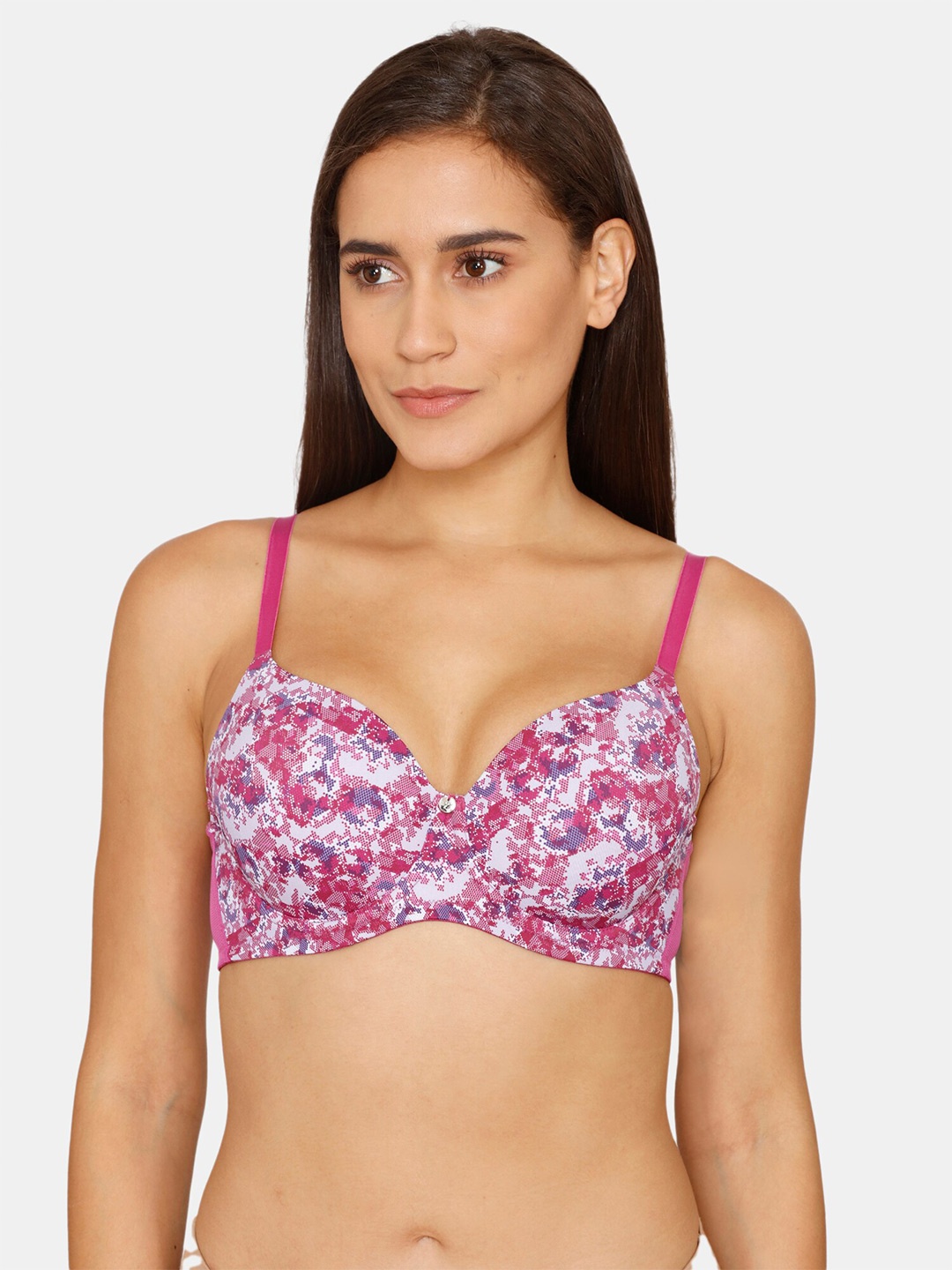 

Zivame Purple & White Floral Bra Underwired Lightly Padded