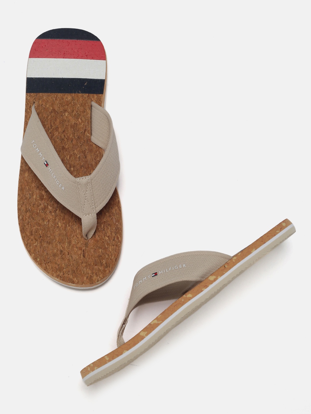 

Tommy Hilfiger Men Beige Printed Thong Flip-Flops