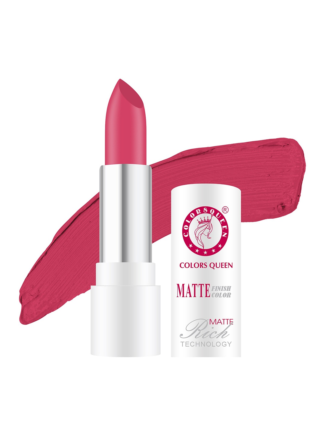 

Colors Queen Rich Matte Non-Transfer Long-Lasting Lipstick 3 g- Neon Pink