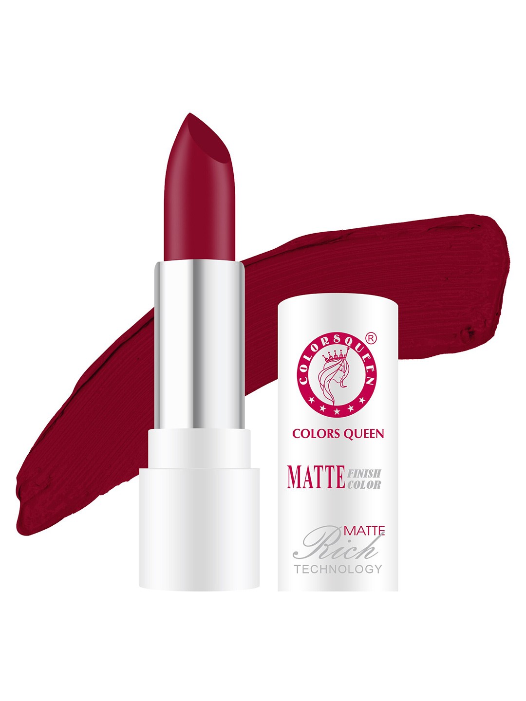 

Colors Queen Rich Matte Non-Transfer Long-Lasting Lipstick 3 g- Lady Red, Maroon