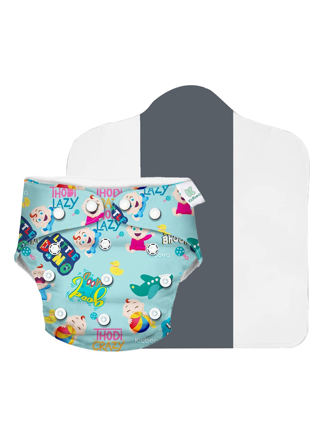

Kidbea Kids Blue & Pink Adjustable Reusable Cloth Diaper with Quick Dry Pad