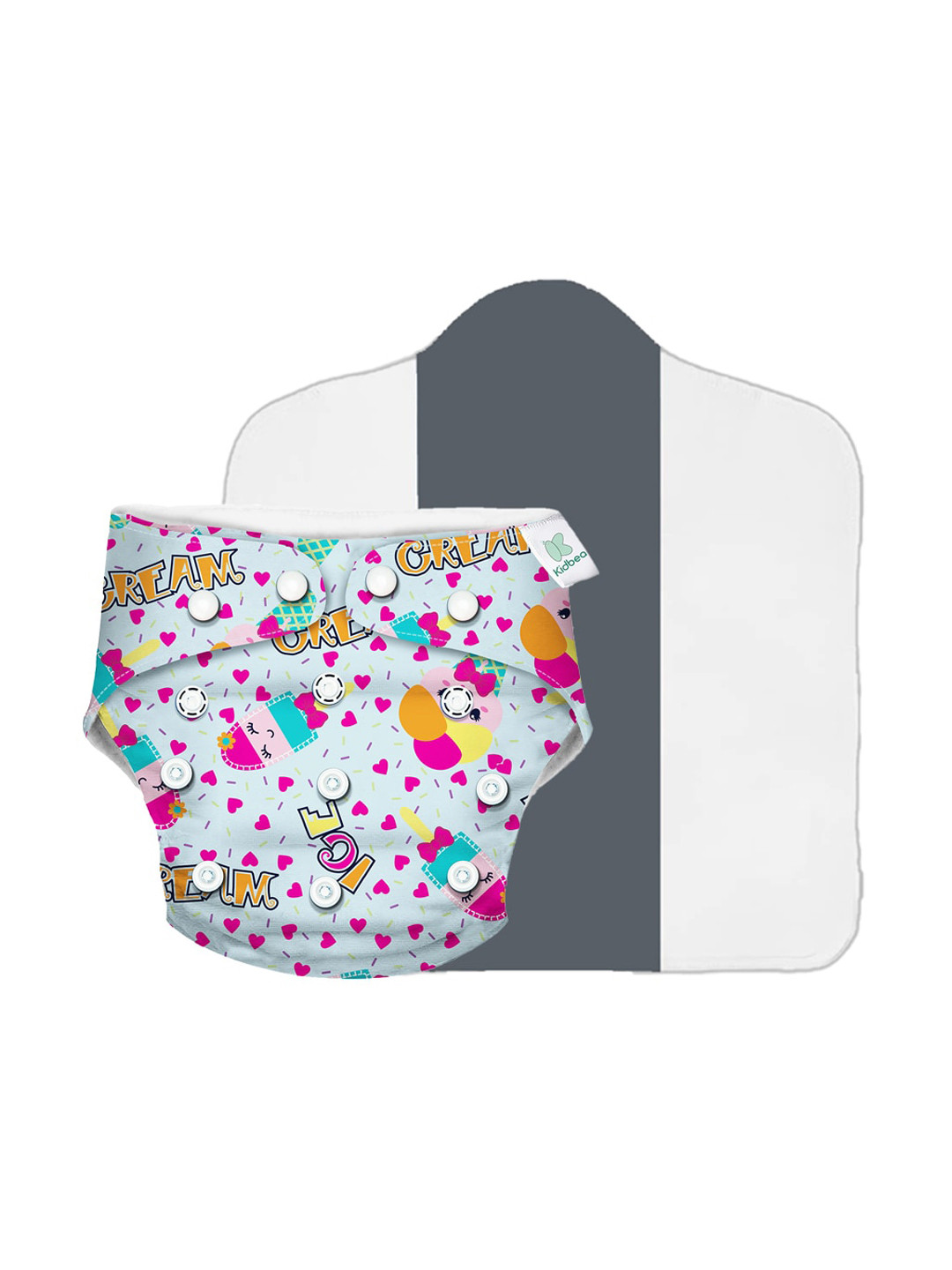 

Kidbea Kids Blue & Pink Adjustable Reusable Cloth Diaper with Quick Dry Pad