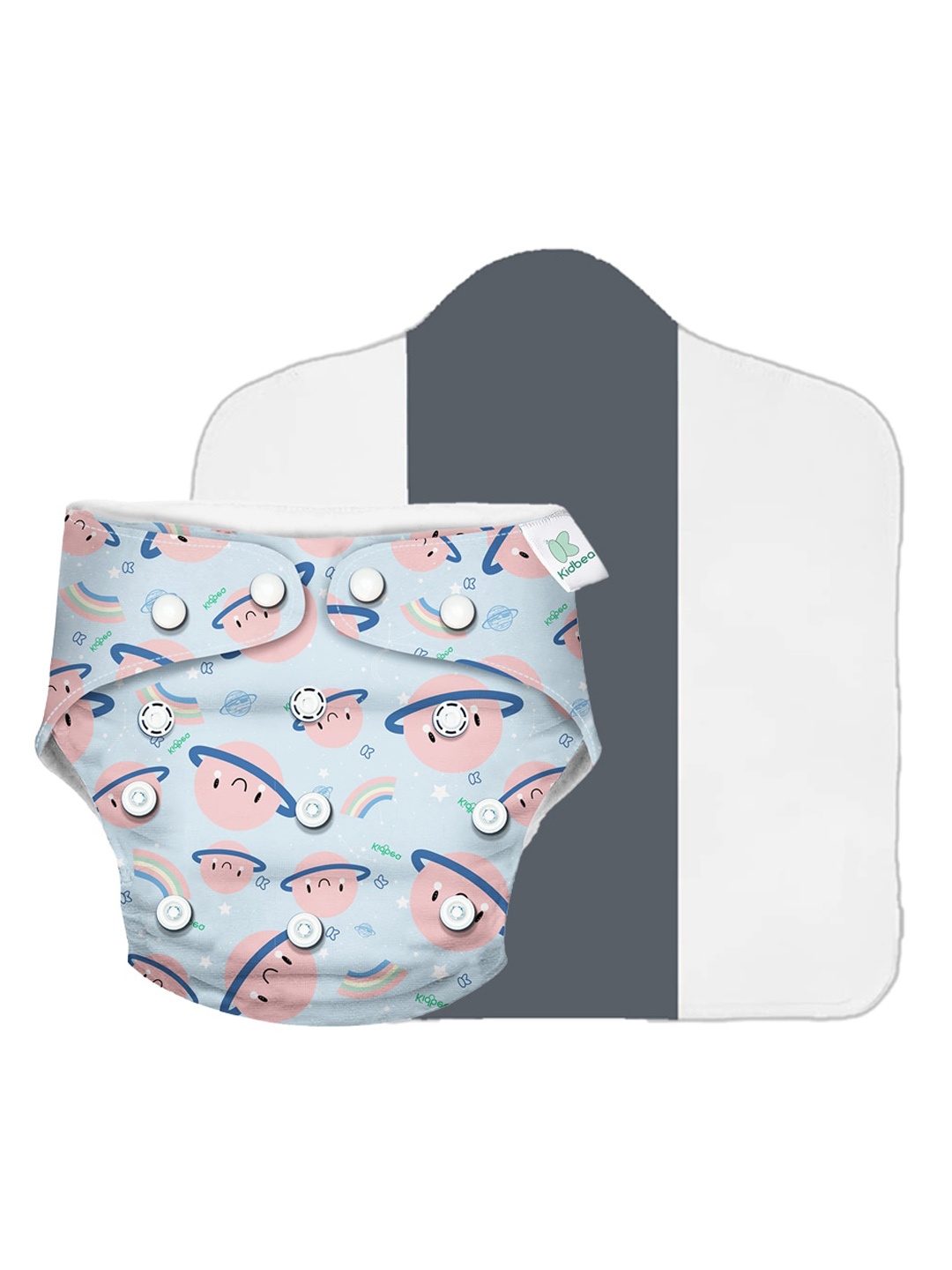 

Kidbea Kids Blue & Pink Adjustable Reusable Cloth Diaper with Quick Dry Pad