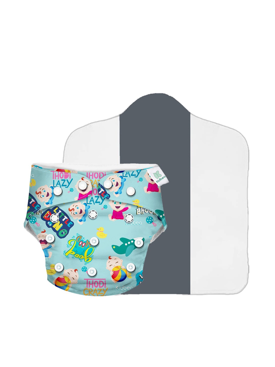 

Kidbea Kids Blue & Pink Adjustable Reusable Cloth Diaper with Quick Dry Pad