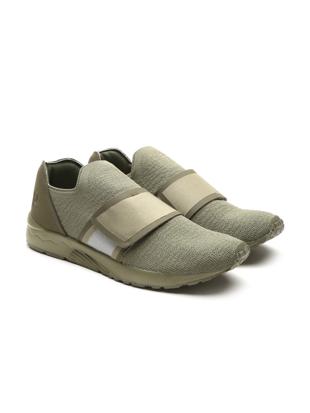

United Colors of Benetton Men Olive Green Slip-On Walking Shoes