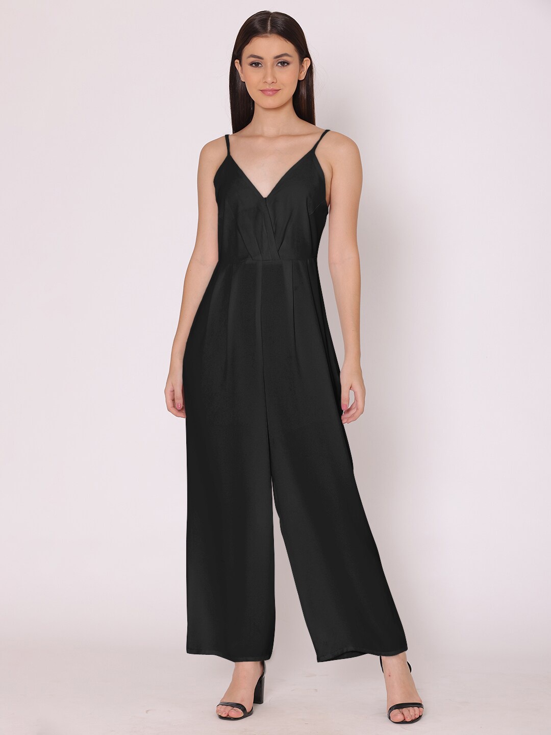 

HERE&NOW Black Solid Basic Jumpsuit