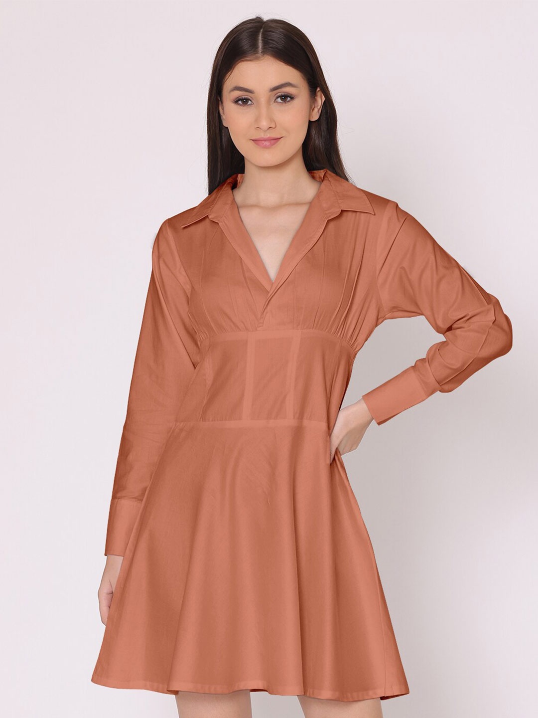 

HERE&NOW Peach-Coloured Satin Mini Dress